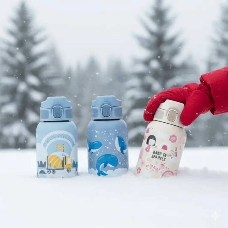 Petite&Mars, butelka termiczna ze stali nierdzewnej ze słomką, work zone, 350 ml
