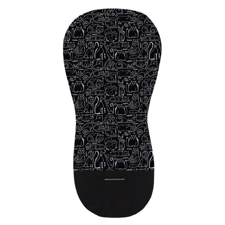 Petite&Mars, Cats, wkładka do wózka, dwustronna, foamy black