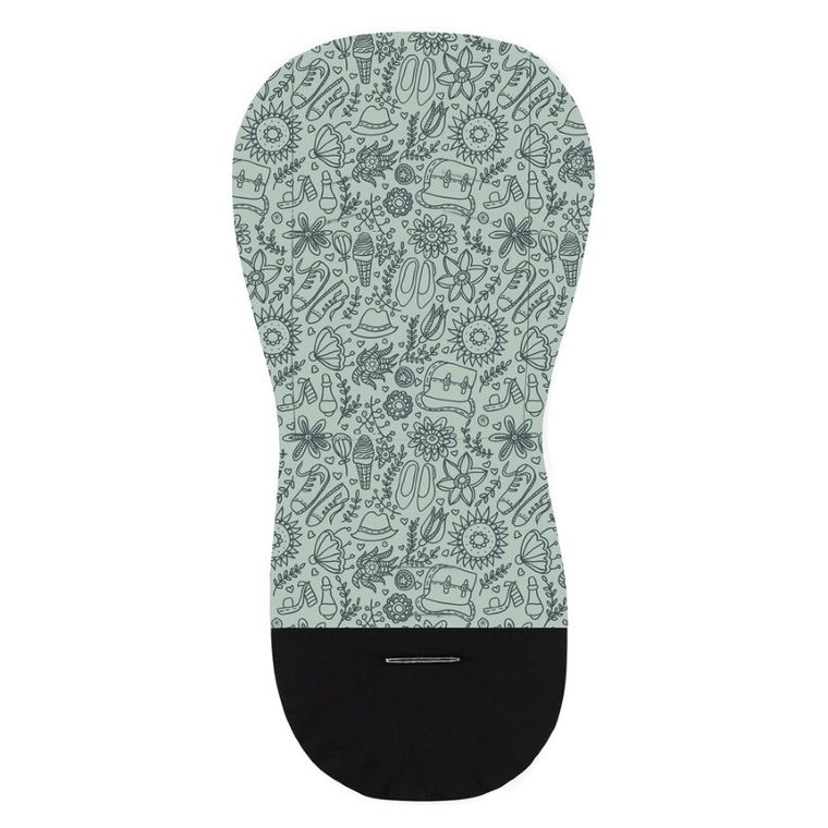 Petite&Mars, dwustronna wkładka do wózka Foamy, bawełniana, green hipster