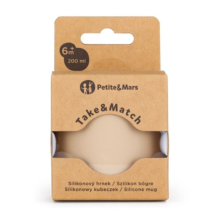 Petite&Mars, Take&Match, silikonowy kubek, Desert Sand, 6m+