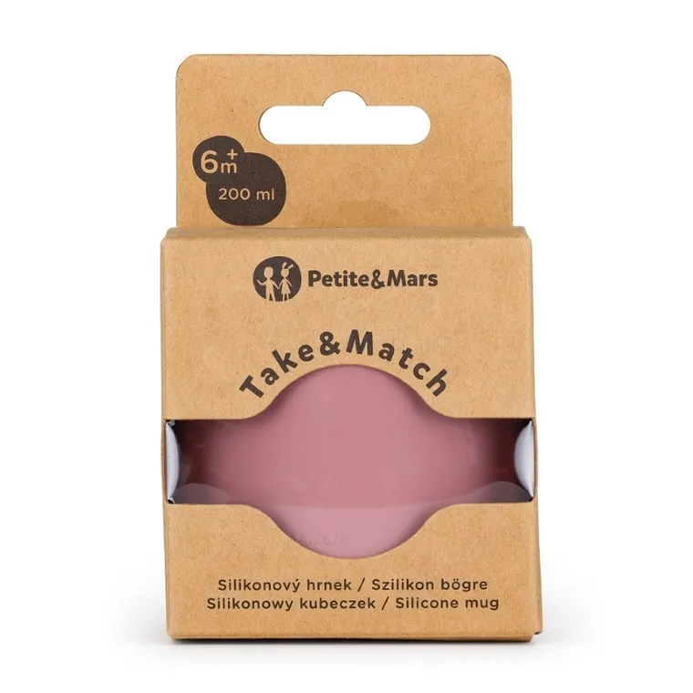Petite&Mars, Take&Match, silikonowy kubek, Dusty Rose, 6m+