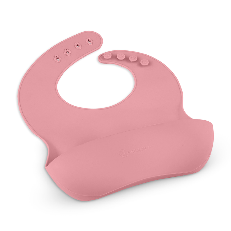 Petite&Mars, Take&Match, silikonowy śliniak, Dusty Rose, 6m+