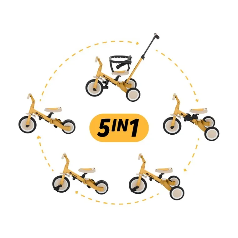 Petite&Mars, Turbo, rowerek trójkołowy 5w1, Intense Ochre