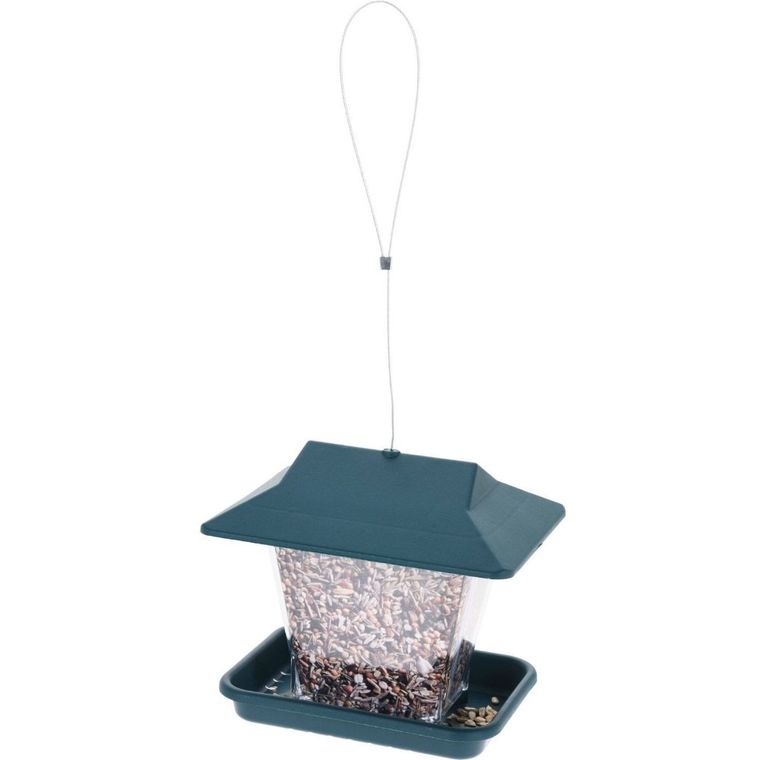 Pets Collection, karmnik dla ptaków z daszkiem, wiszący, zielony