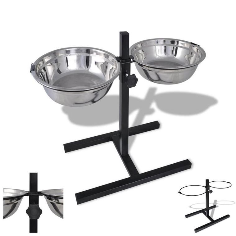 PETS Collection, miska dla psa na stojaku regulowanym, 2-1,8 l