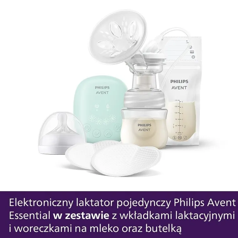 Philips Avent, Essential, laktator elektryczny z akcesoriami, kompaktowy