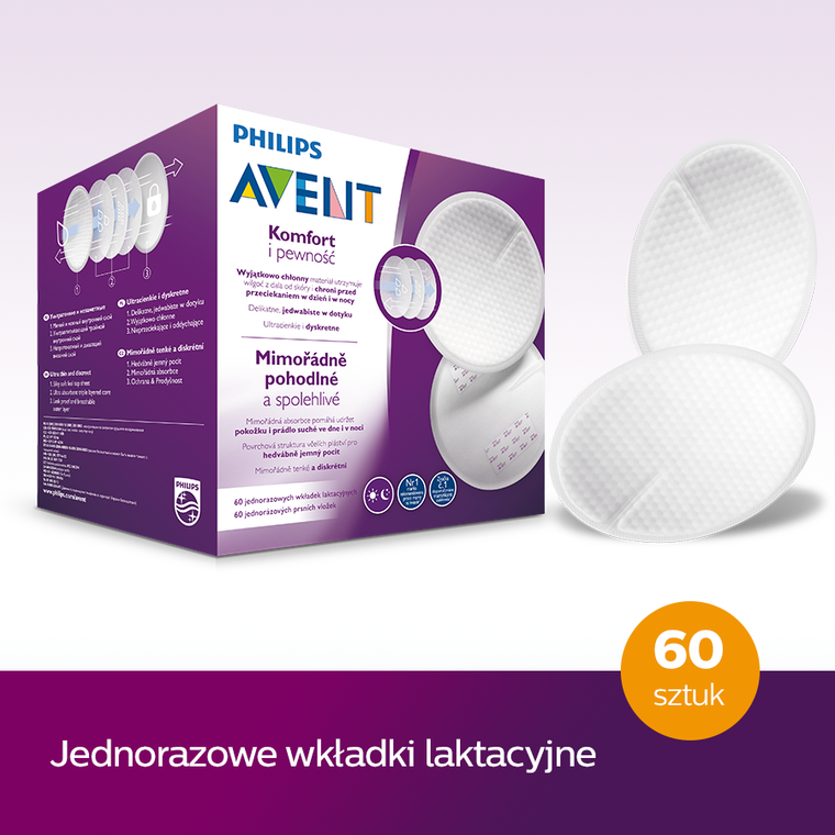 Philips Avent, jednorazowe wkładki laktacyjne, 60 szt.
