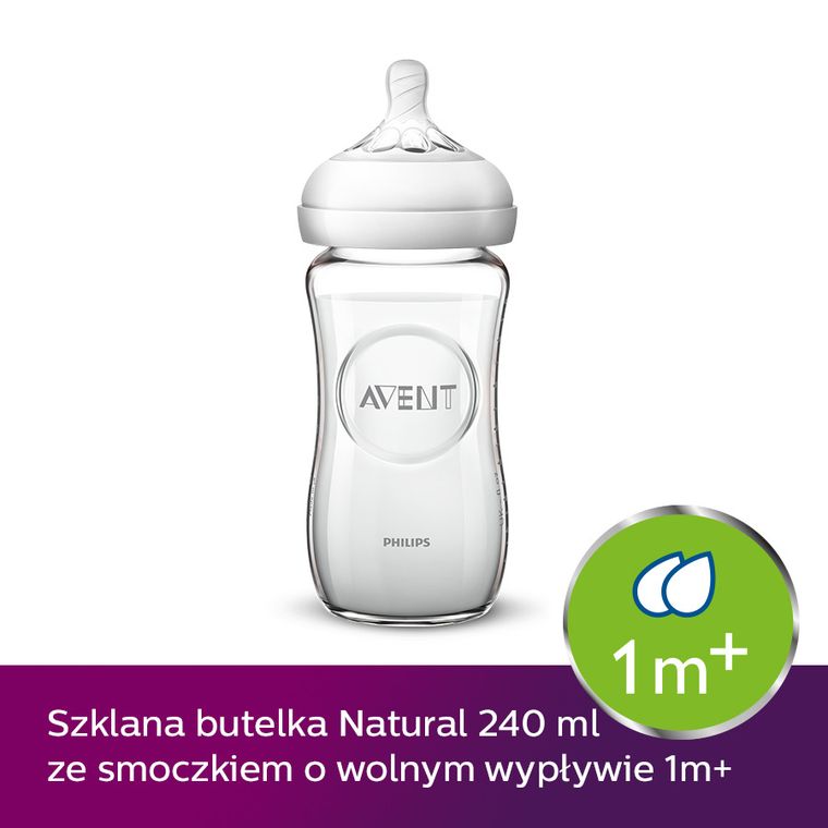 Philips Avent, Natural 2.0, butelka szklana, 240 ml