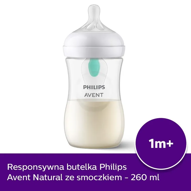 Philips Avent, Responsywne Butelki Natural, Air Free, butelka z wentylem, 260 ml