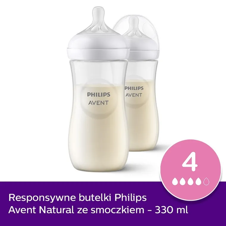 Philips Avent, Responsywne Butelki Natural, butelka, 2-330 ml