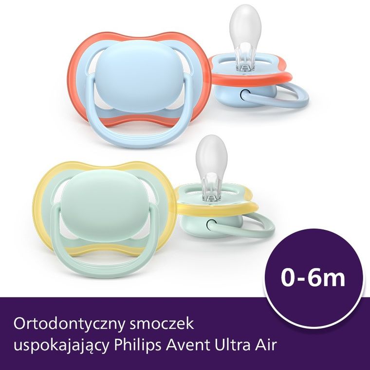 Philips Avent, Ultra Air, smoczek ortodontyczny, 0-6 m, 2 szt.