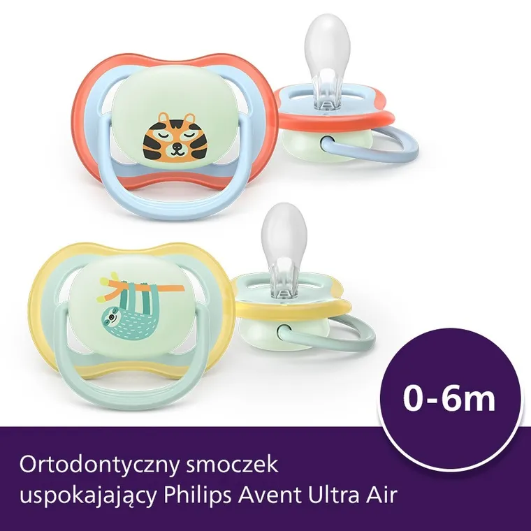 Philips Avent, Ultra Air, smoczek ortodontyczny, 0-6 m, 2 szt.