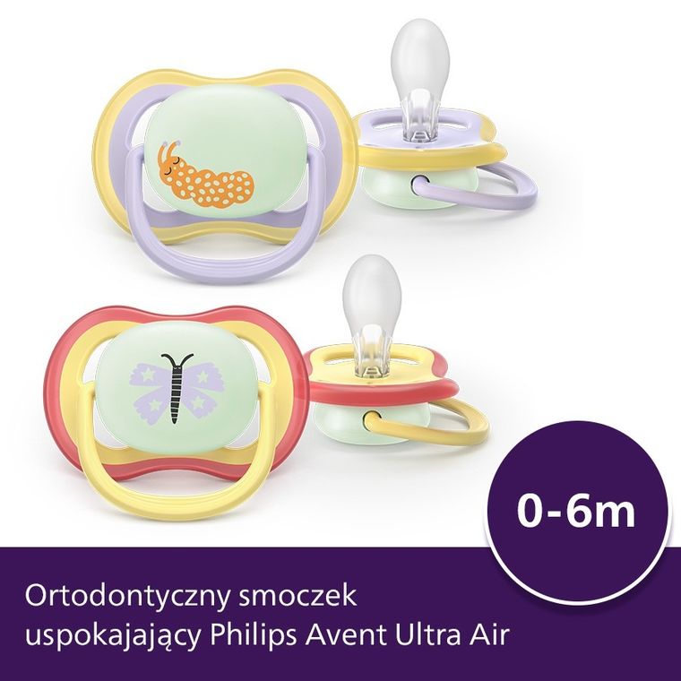 Philips Avent, Ultra Air, smoczek ortodontyczny, 0-6 m, 2 szt.