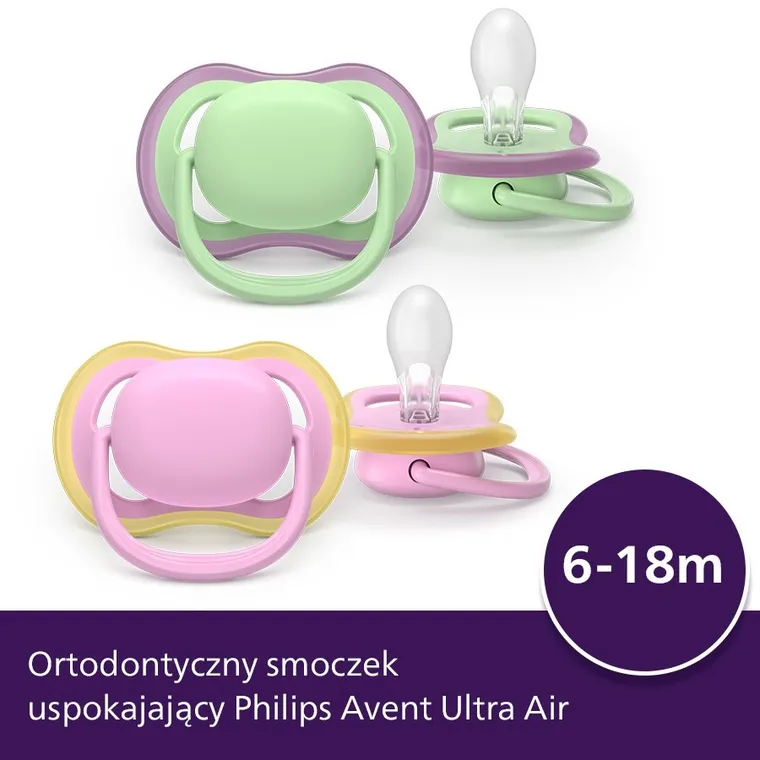 Philips Avent, Ultra Air, smoczek ortodontyczny, 6-18 m, 2 szt.