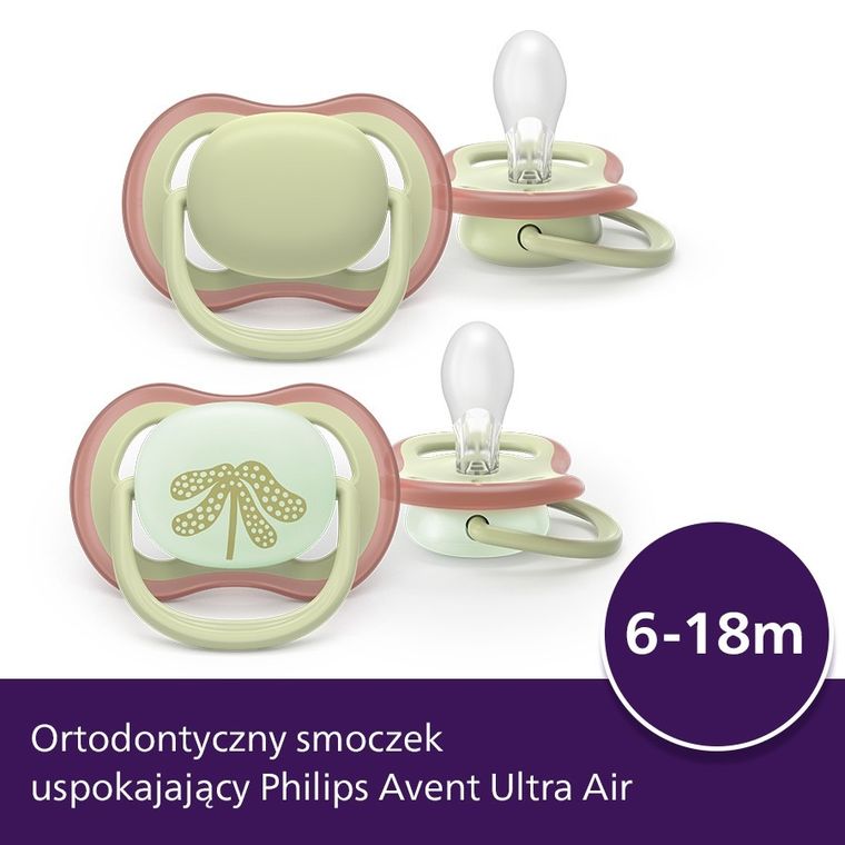 Philips Avent, Ultra Air, smoczek ortodontyczny, 6-18 m, 2 szt.