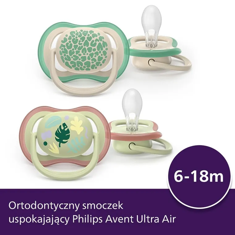 Philips Avent, Ultra Air, smoczek uspokajający, 6-18 m, 2 szt.