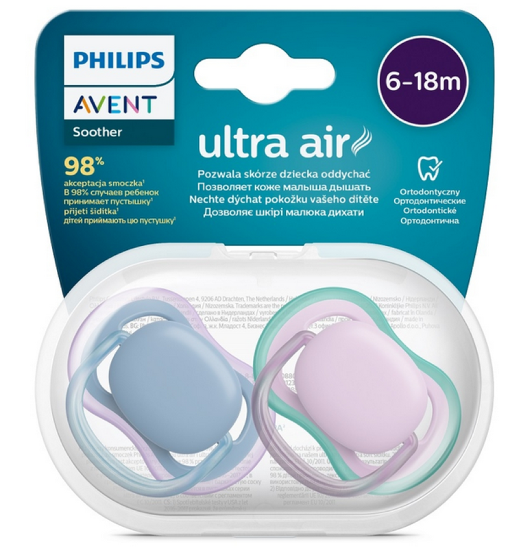 Philips Avent, Ultra Air, smoczek uspokajający, 6-18m, 2 szt.