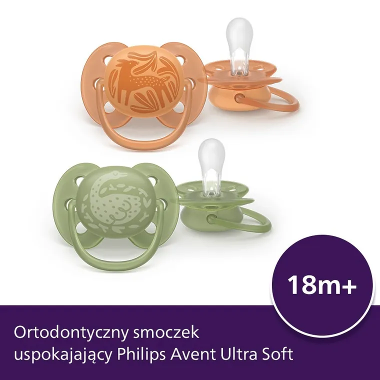 Philips Avent, Ultra Soft, smoczek ortodontyczny, 18 m+, 2 szt.