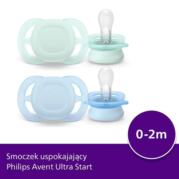 Philips Avent, Ultra Start, smoczek ortodontyczny, 0-2 m, 2 szt.