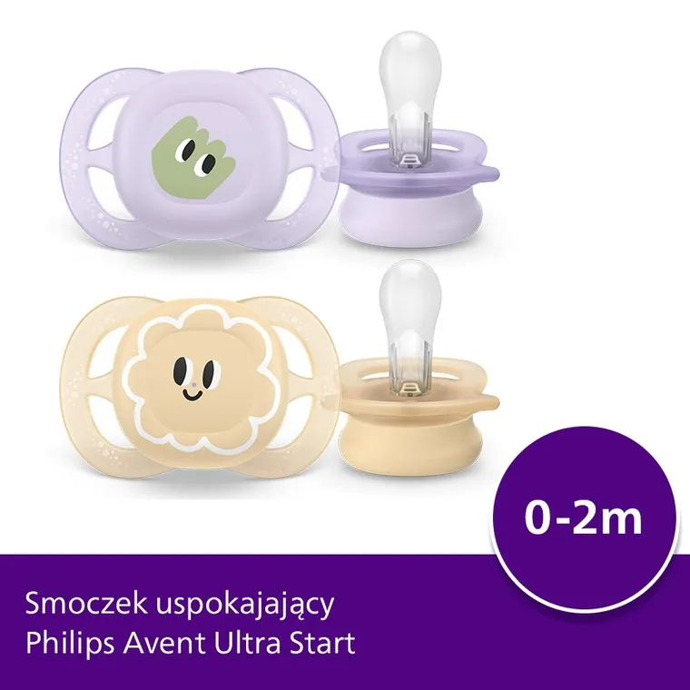 Philips Avent, Ultra Start, smoczek ortodontyczny, 0-2 m, 2 szt.