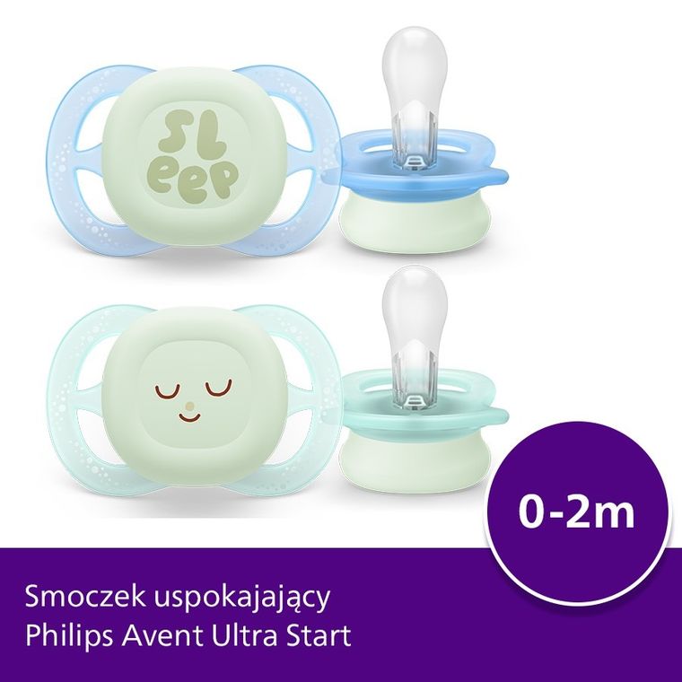 Philips Avent, Ultra Start, smoczek ortodontyczny, 0-2 m, 2 szt.