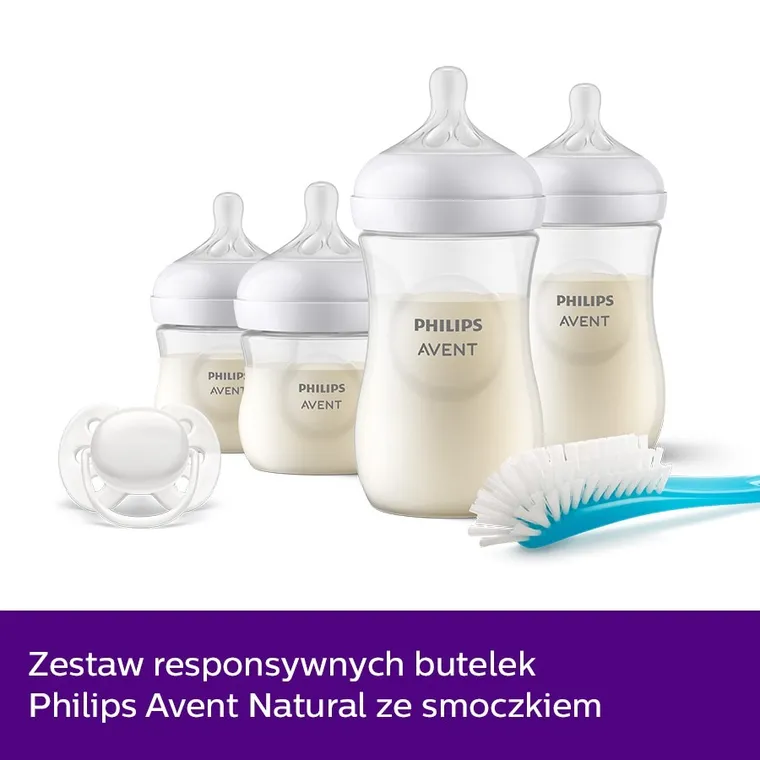 Philips Avent, zestaw butelek responsywnych, natural