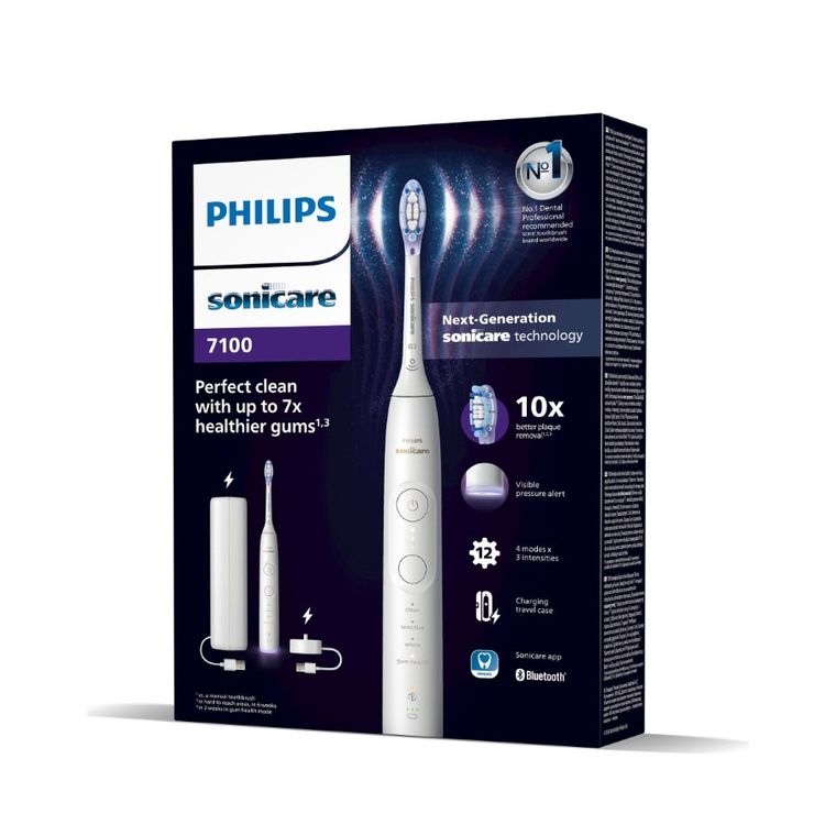 Philips, Sonicare 7100, szczoteczka soniczna z etui, biała, HX7420/01