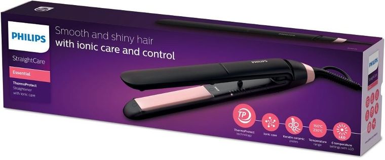Philips, Straightcare Essential, prostownica do włosów, BHS378/00, 50w, czarny