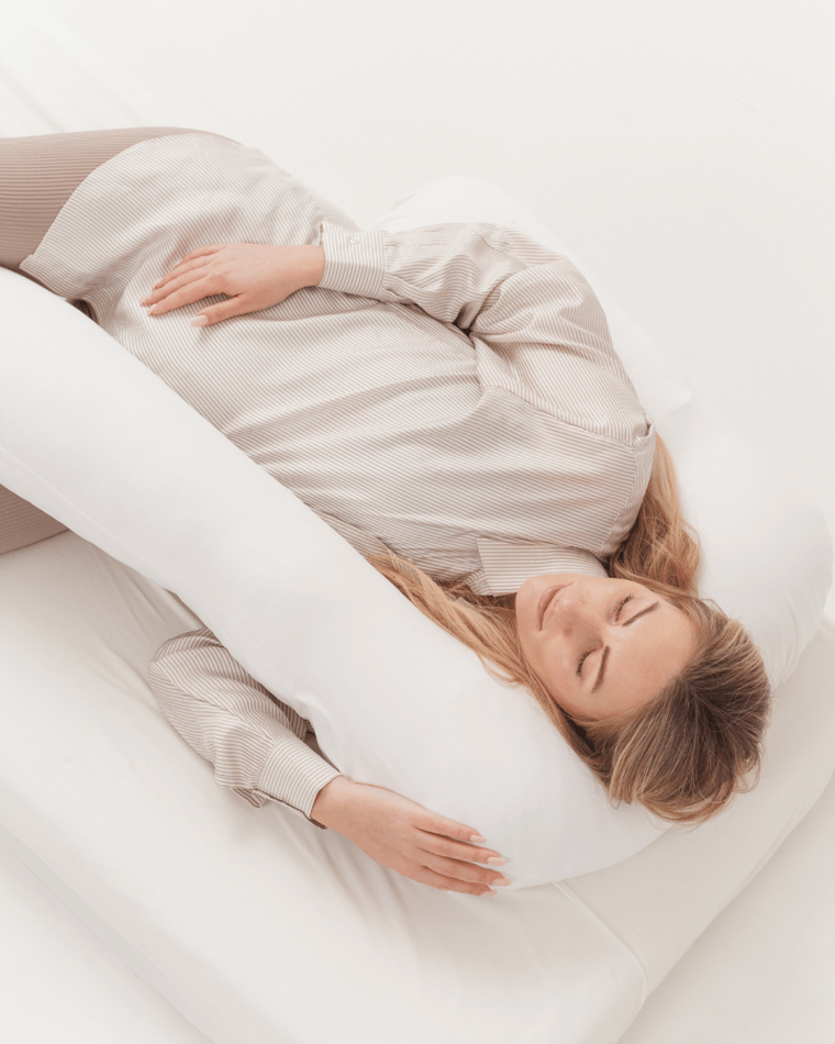 Piapimo, poduszka ciążowa do spania, typ 7, jersey, off white