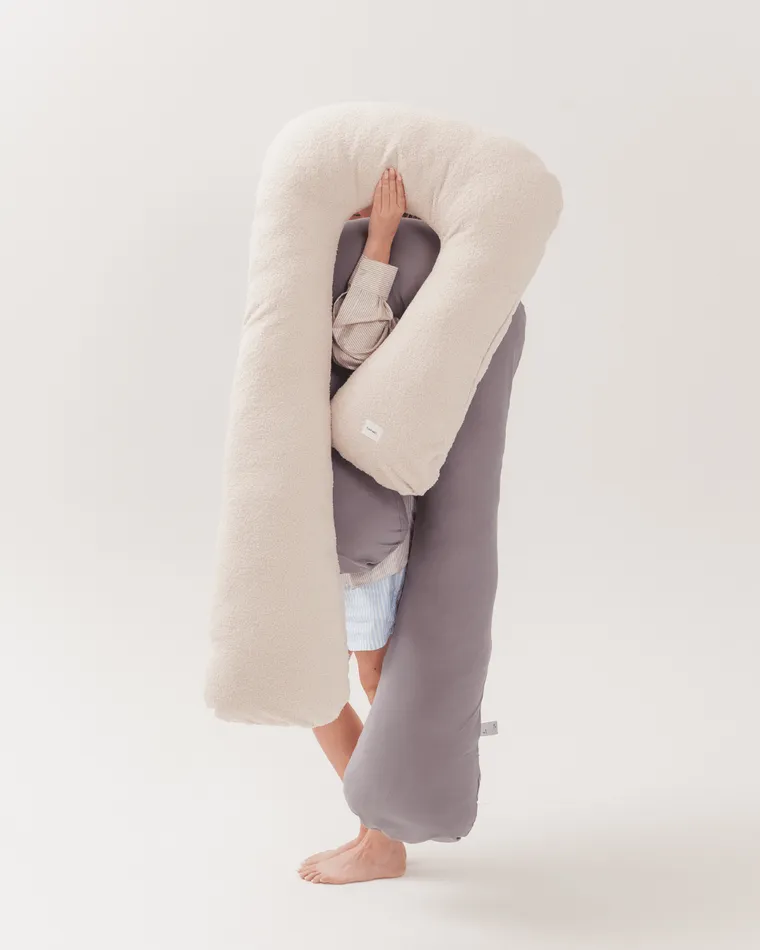 Piapimo, poduszka ciążowa do spania, typ 7, jersey, szara