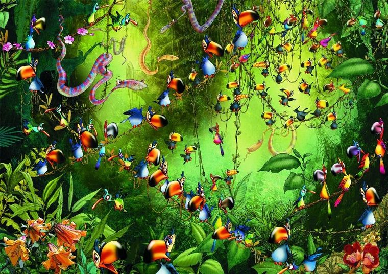 Piatnik, Ruyer, tukany w dżungli, puzzle, 1000 elementów