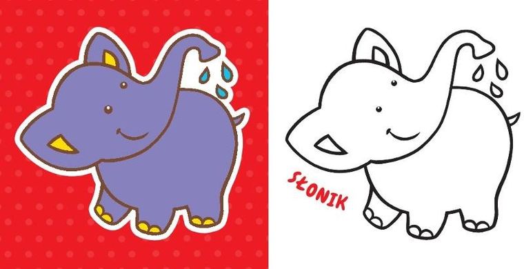 Pierwsza kolorowanka z pieskiem. Gruby obrys