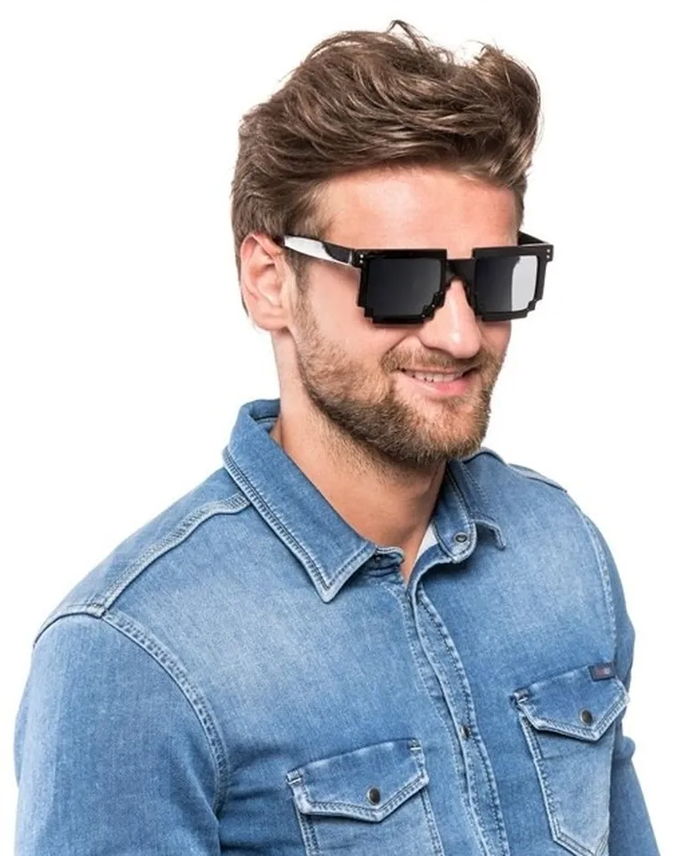 Pikselowe okulary, 8 bit pixel, czarne