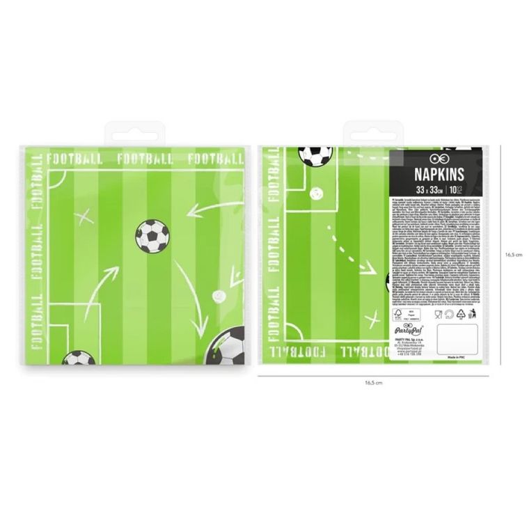 Piłka Nożna, serwetki papierowe, 10 szt., 33-33 cm, football