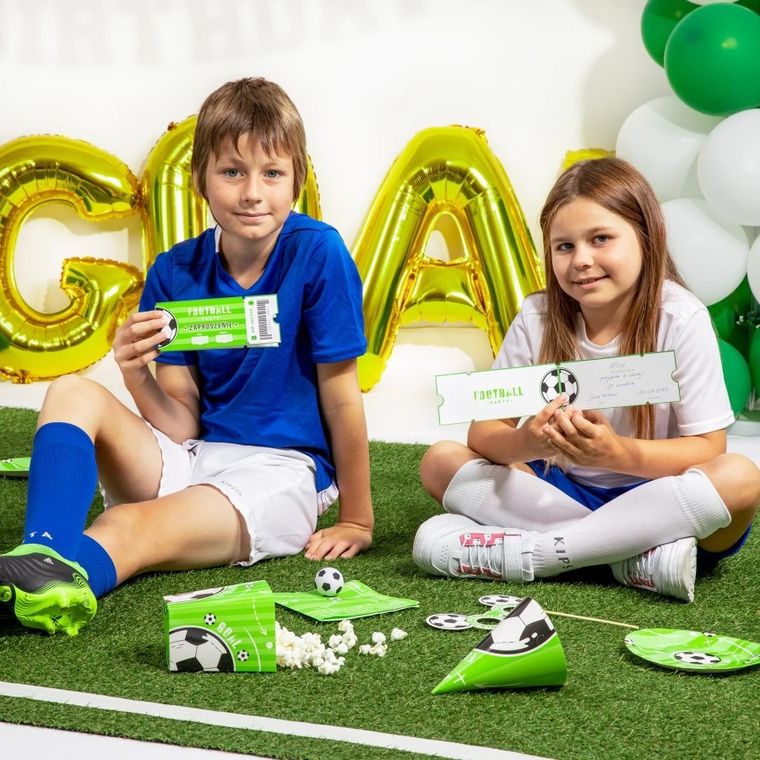 Piłka Nożna, zaproszenia urodzinowe, fotball, 6 szt.