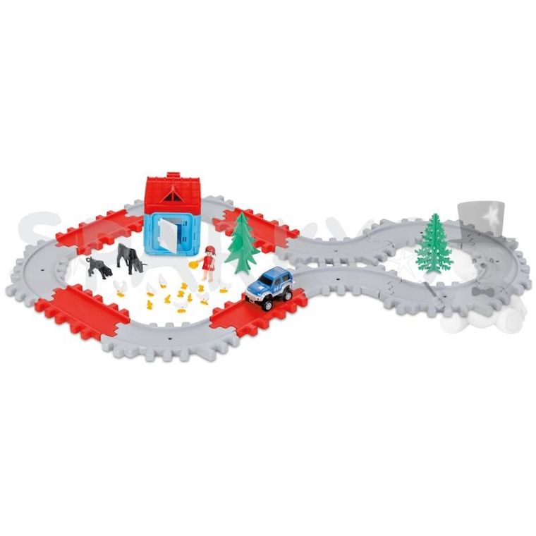 Pilsan, tor wyścigowy, zestaw z akcesoriami, 40 elementów