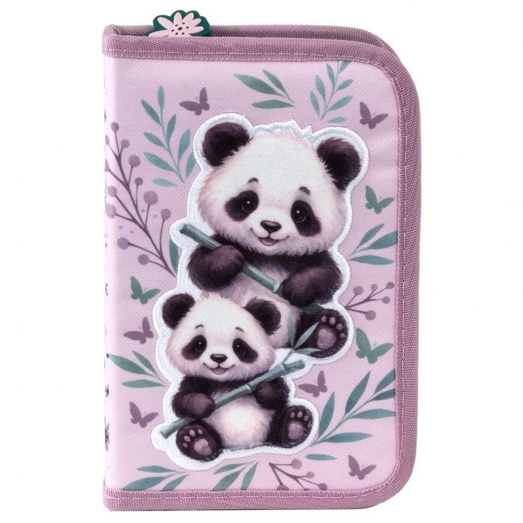 Piórnik rozkładany, jednokomorowy, z wyposażeniem, Panda