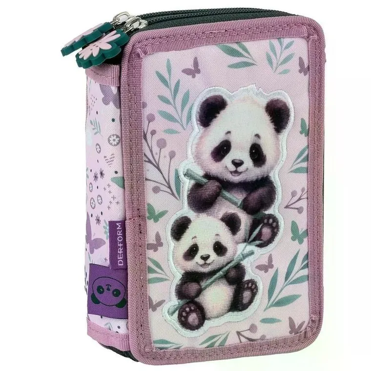 Piórnik rozkładany, podwójny, z wyposażeniem, Panda