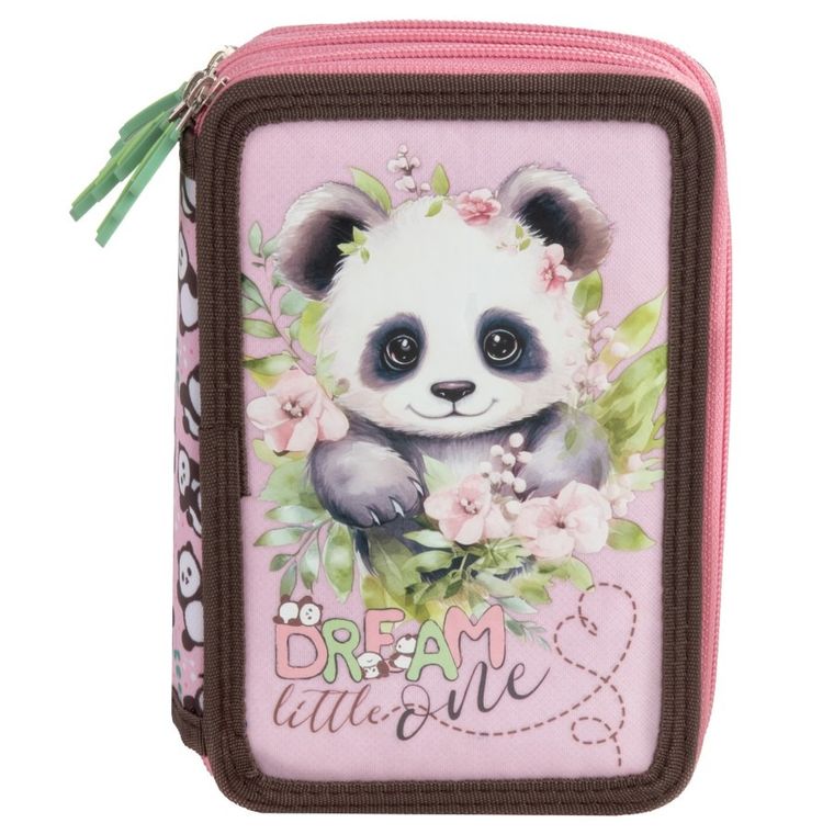 Piórnik rozkładany, potrójny, z wyposażeniem, Panda