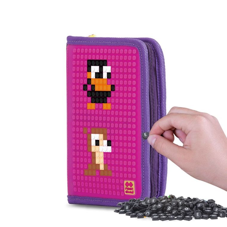 Pixie Crew, Alfabet, piórnik jednokomorowy, purpurowy panel