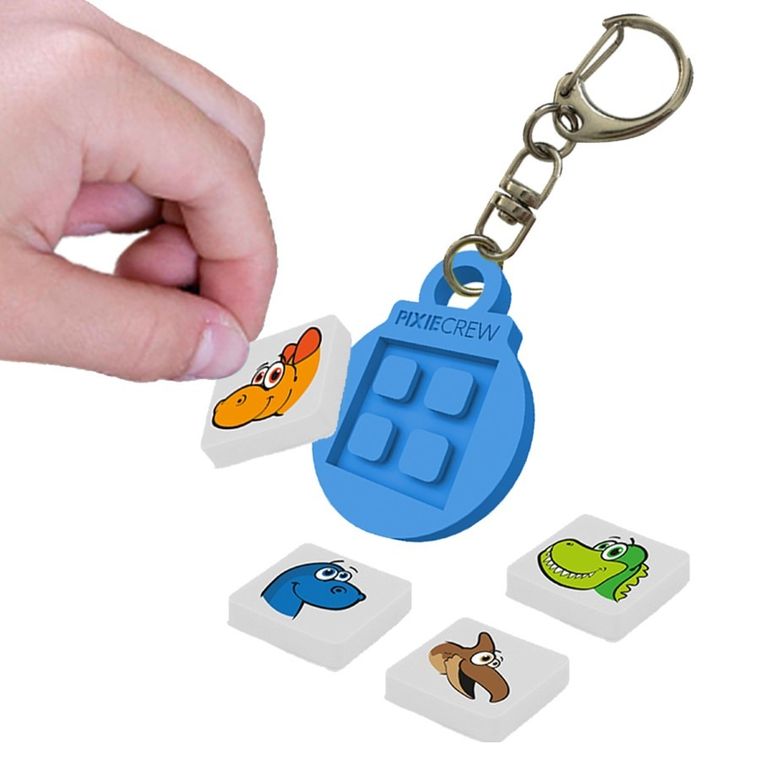 Pixie Crew, Dino, silikonowy breloczek, niebieski