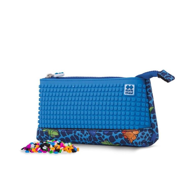 Pixie Crew, Dinozaury, neoprenowy piórnik saszetka, niebieski panel