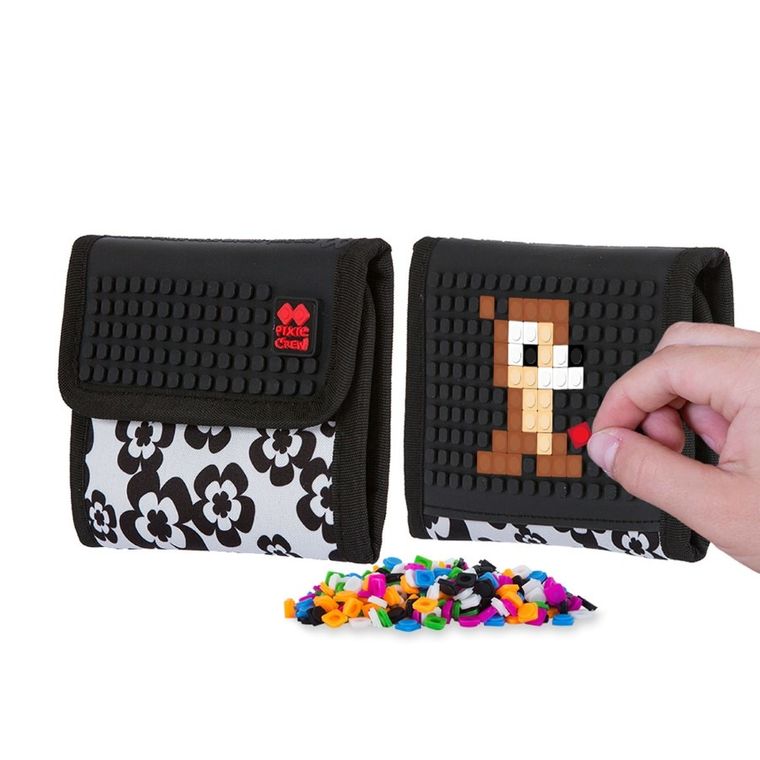 Pixie Crew, Kwiaty, portfel na rzep, czarny panel