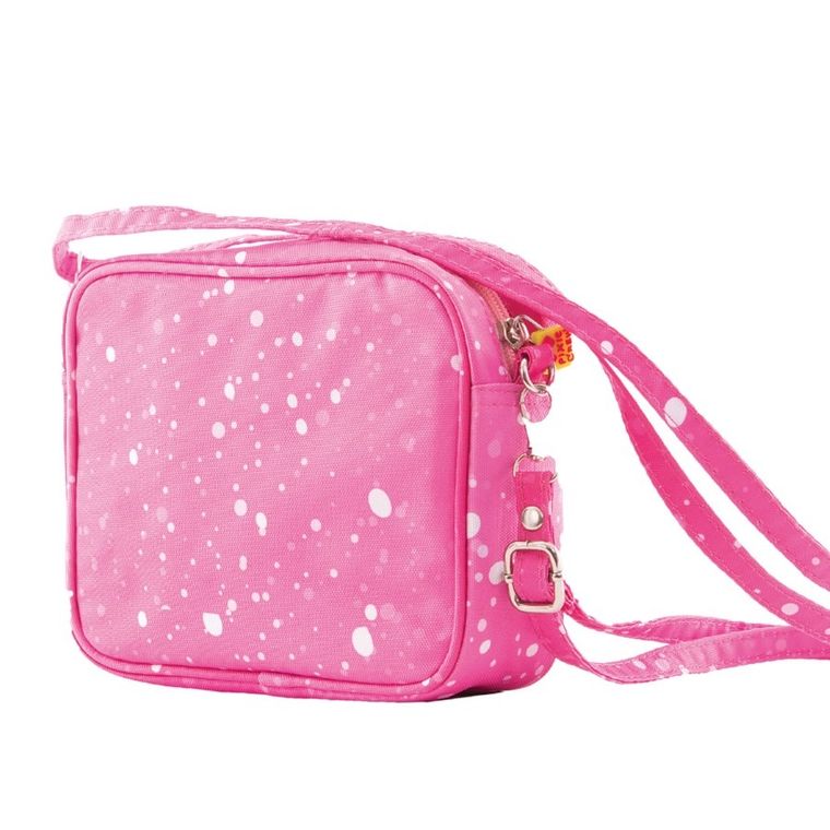Pixie Crew, mała torba na ramię, różowa, biały panel