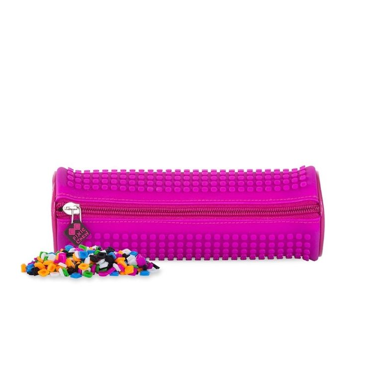 Pixie Crew, piórnik, tuba, kropki, purpurowy panel