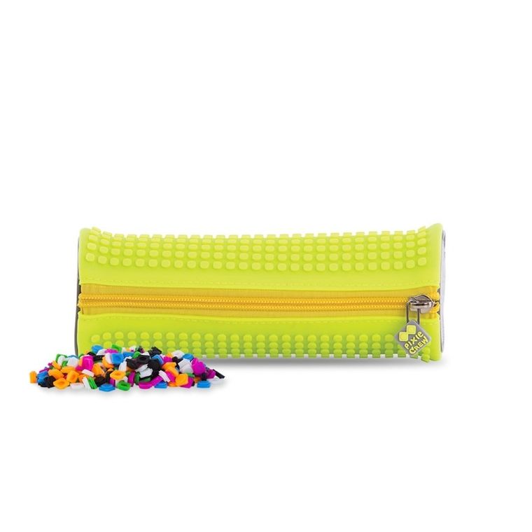 Pixie Crew, piórnik, tuba, szary, neonowy żółty panel