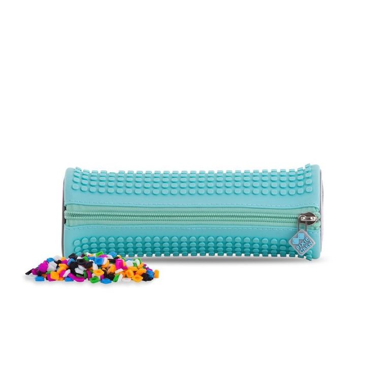 Pixie Crew, piórnik, tuba, szary, turkusowy panel