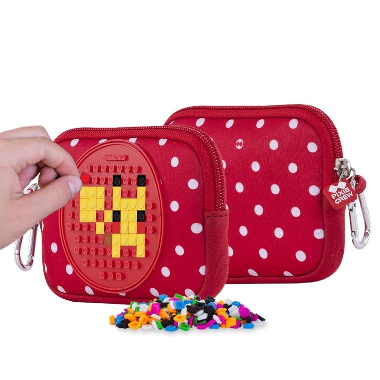 Pixie Crew, saszetka, kosmetyczka, kropki, czerwony panel