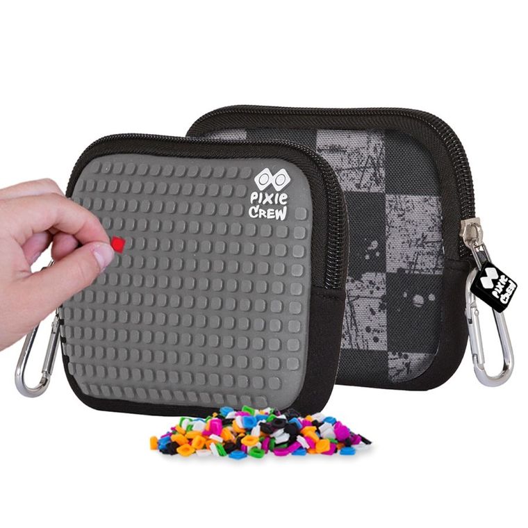 Pixie Crew, saszetka, kosmetyczka, szachownica, szary panel