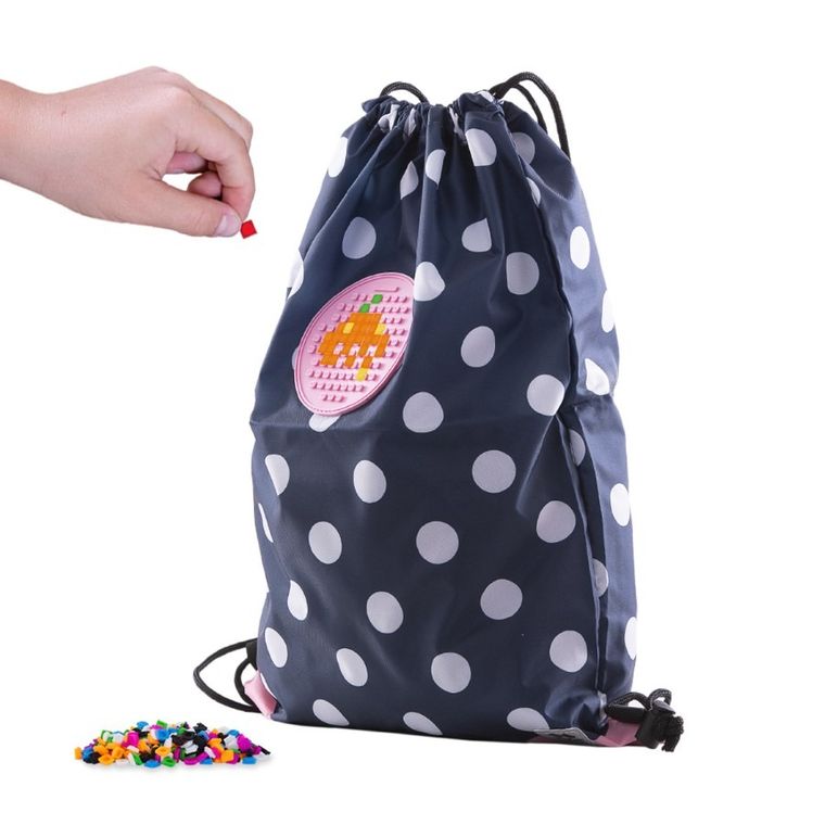 Pixie Crew, worek sportowy, kropki, różowy panel